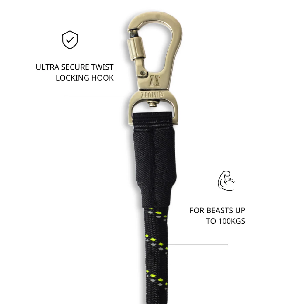 Zoomiez Tuff Rope Leash for Dogs (Black) - Image 5