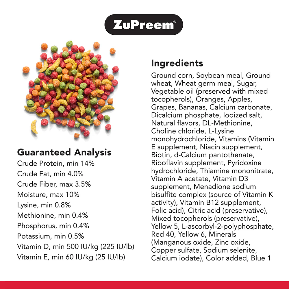 ZuPreem Fruit Blend Bird Food for Medium Birds - Image 3