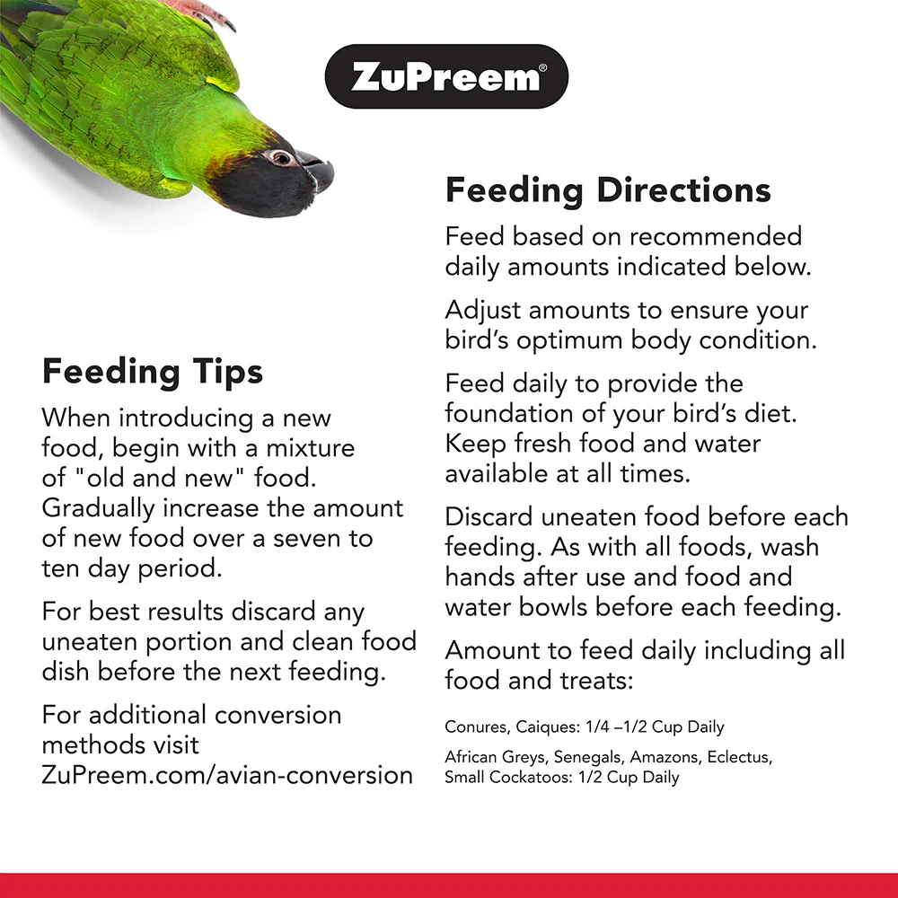 ZuPreem FruitBlend Flavor with Natural Flavors Avian Diets Medium & Large Bird Food - Image 4