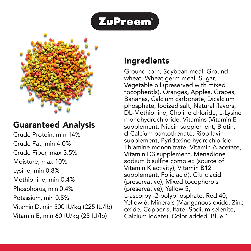 ZuPreem FruitBlend Flavor with Natural Flavors Avian Diets Small Bird Food - Image 4