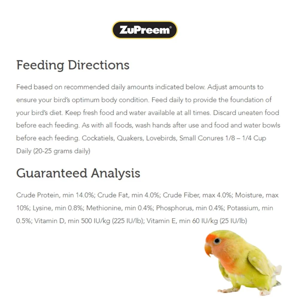 ZuPreem NutBlend Flavor With Natural Nut Flavour Medium Bird Food - Image 3